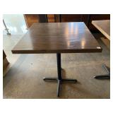 RED OAK TABLE, SQUARE WOOD TOP, BLACK