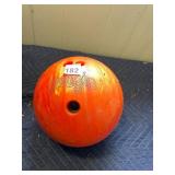 AMF BOOGIE BOWLING BALL, MARBLED ORANGE AND GOLD