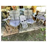 MACCABEE FOLDING CAMP CHAIRS, PADDED HERRINGBONE