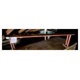 WOOD DESK TOP SHELF, RAISED PLATFORM, DUAL COLUMN