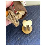WOODEN NUTCRACKER FIGURE, DETACHED BASE.