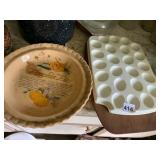PUMPKIN PIE RECIPE PIE DISH, PLASTIC EGG TRAY,