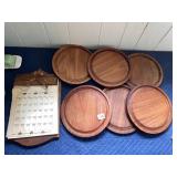 WOODEN SERVING TRAYS, WALL-MOUNTED HEART CALENDAR