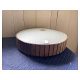 MCM FLUSH MOUNT CEILING LIGHT, WOOD SLAT