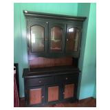 TWO-PIECE HUTCH, PAINTED GREEN FINISH, UPPER