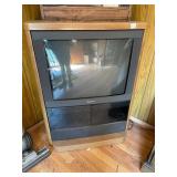 PANASONIC CRT TELEVISION, INTEGRATED WOOD CABINET