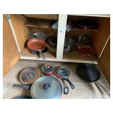 ASSORTED COOKWARE, NON-STICK SKILLETS, SAUCEPANS,