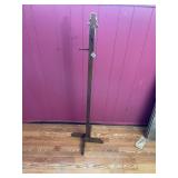 WOODEN CLOTHES VALET, BEAR TOPPER, FREESTANDING.