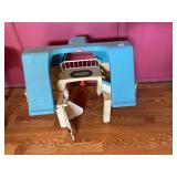 LITTLE TIKES PLASTIC DOLLHOUSE, BLUE ROOF, OPEN