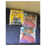 PLASTIC DROP CLOTH, TWO TROPICAL AIR MATS, NIB.