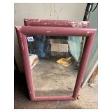 WALL MIRRORS W/ PAINTED WOOD FRAMES, METAL