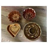 COPPER-TONE METAL BAKING MOLDS, ASSORTED SHAPES.