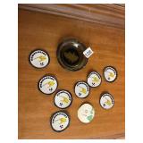 HEMSCHEIDT AMERICA GLASS ASHTRAY W/ ASSORTED LOGO