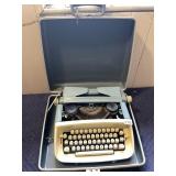 ROYAL PORTABLE TYPEWRITER, LIGHT BLUE FINISH,