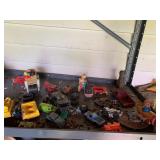 ASSORTED DIE-CAST VEHICLES, PLASTIC FIGURES,