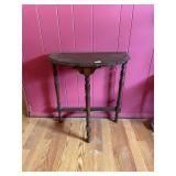 HALF-MOON CONSOLE TABLE, WOOD CONSTRUCTION,
