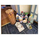 WICKER BASKET W/ LID, NAUTICAL WALL DECOR,