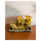 CERAMIC AUTOMOBILE COIN BANK, YELLOW FINISH, SLOT