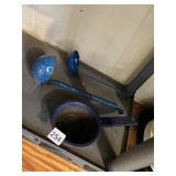 ENAMELWARE SAUCEPAN W/ HANDLE, TWO LONG-HANDLED