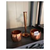COPPERCRAFT GUILD COPPER VASE, TWO COPPER BOWLS,