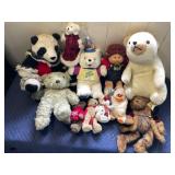ASSORTED PLUSH TOYS, INCLUDES PANDA, CABBAGE