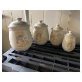 CERAMIC TEDDY BEAR CANISTER SET, FOUR GRADUATED