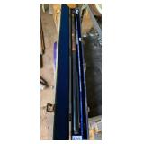 POOL CUE STICK IN FITTED HARD CASE, BLUE VELVET