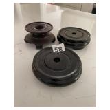 THREE WOODEN DISPLAY STANDS, TWO BLACK LACQUERED,