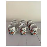 JAPANESE PORCELAIN MUGS, FLORAL PATTERN, GILT