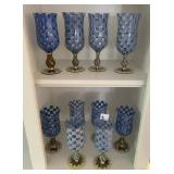10 MACKENZIE-CHILDS GOBLETS, CHECKERED PATTERN,