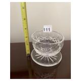 WATERFORD CRYSTAL FOOTED BOWL, DIAMOND CUT