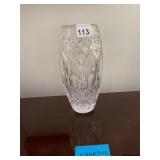 WATERFORD CRYSTAL VASE, DIAMOND CUT PATTERN,