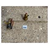 BRASS AND COPPER ANGEL FIGURINE ON STAND W/
