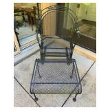 WROUGHT IRON MESH PATIO CHAIR AND MATCHING