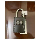 PORTABLE COMBINATION LOCK BOX, BLACK FINISH,