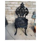CAST METAL GARDEN CHAIR, BLACK FINISH, PIERCED
