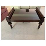 CENTURY FURNITURE COCKTAIL TABLE, DARK STAINED