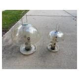CLEAR PLASTIC BIRD FEEDERS, DOME TOP DESIGN,