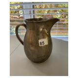 PEWTER PITCHER W/ SCALLOPED RIM, EMBOSSED MARK ON
