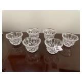 PRESSED GLASS BOWLS, SCALLOPED EDGES, DIAMOND