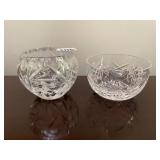 CUT GLASS BOWLS, STARBURST AND CROSSHATCH