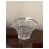 CRYSTAL FAN VASE, RADIATING STARBURST CUT