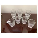 FLUTED GLASS TUMBLERS, CLEAR GLASS, RIBBED