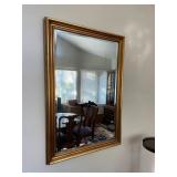 WALL MIRROR, BEVELED GLASS, GILT FRAME,