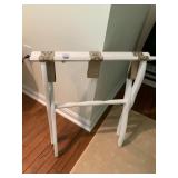 WHITE PAINTED WOOD LUGGAGE RACK, FOLDING DESIGN,