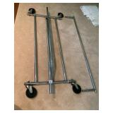 CHROME GARMENT RACK, DISASSEMBLED, TUBULAR STEEL