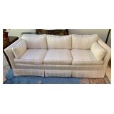 THREE-CUSHION SOFA, CREAM AND WHITE STRIPED