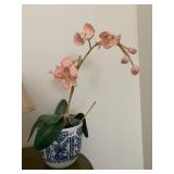 ARTIFICIAL ORCHID PLANT, PINK BLOOMS, PLANTED IN