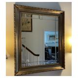 RECTANGULAR WALL MIRROR, BEVELED GLASS PANELS,