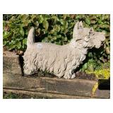 CAST STONE SCOTTISH TERRIER GARDEN STATUE,